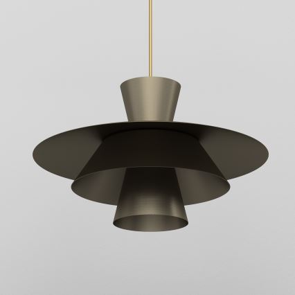 PLATO cable-suspended pendant light 1xE27/15W/230V, bronze