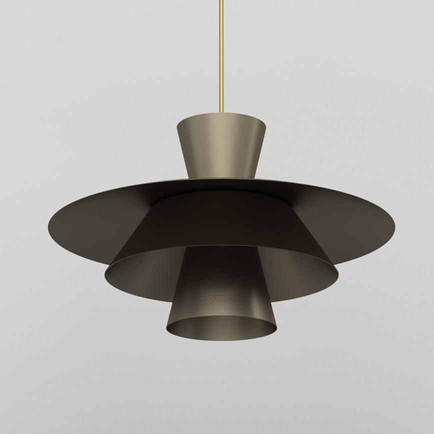 PLATO cable-suspended pendant light 1xE27/15W/230V, bronze
