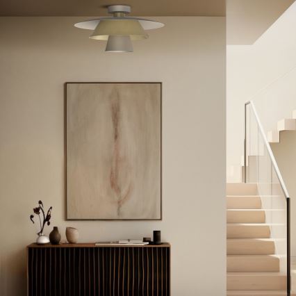 PLATO Ceiling Light 1xE27/15W/230V Ø 32 cm Beige/Gold