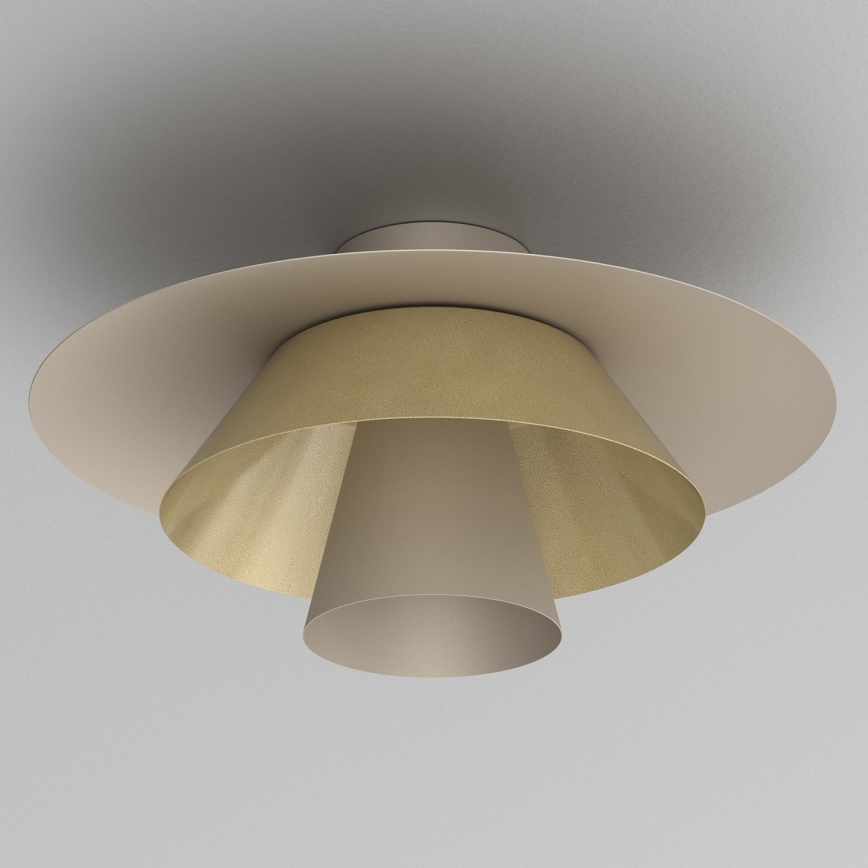 PLATO Ceiling Light 1xE27/15W/230V Ø 32 cm Beige/Gold