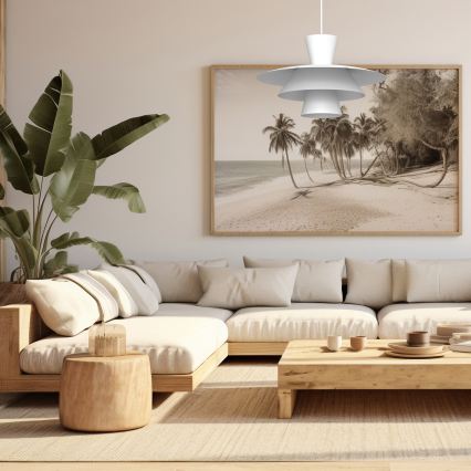 PLATO cord-hung pendant light 1xE27/15W/230V white