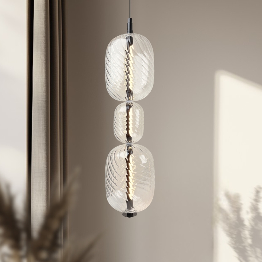 PLAYA LED Cable-Suspended Pendant, 12W, 230V, Black