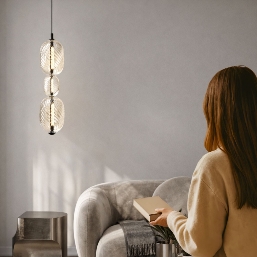 PLAYA LED Cable-Suspended Pendant, 12W, 230V, Black