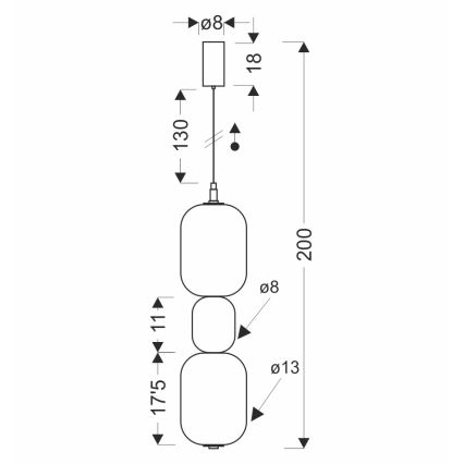 PLAYA LED Cable-Suspended Pendant, 12W, 230V, Black