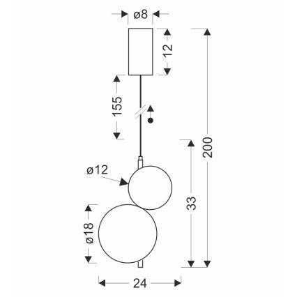 PLAYA LED Cord Pendant Light, 10W/230V, Black