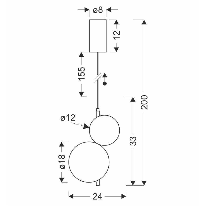 PLAYA LED Cord Pendant Light, 10W/230V, Black