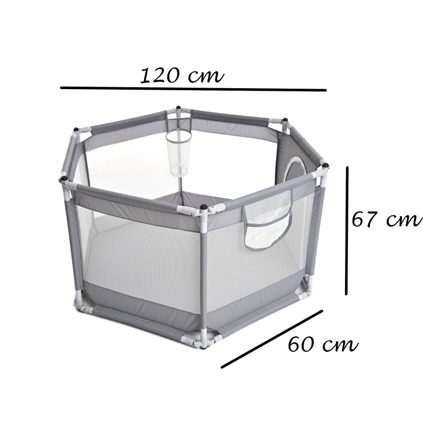 Playpen 120 cm grey