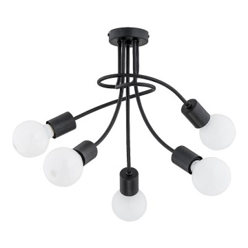 PLENA Flush‑mount Ceiling Light 5x E27/15W/230V, Black