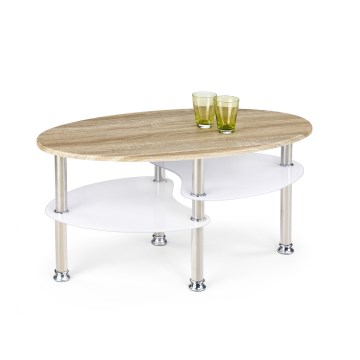 PLURIO Coffee Table Sonoma Oak/White