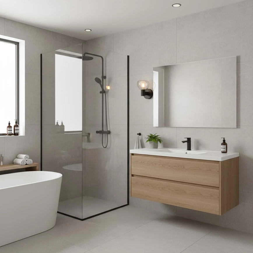 POLA Bathroom Wall Light 1xG9/5W/230V IP44 Black/Clear