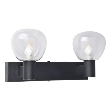 POLA Bathroom Wall Light, 2 x G9/5W/230V, IP44, Black/Clear