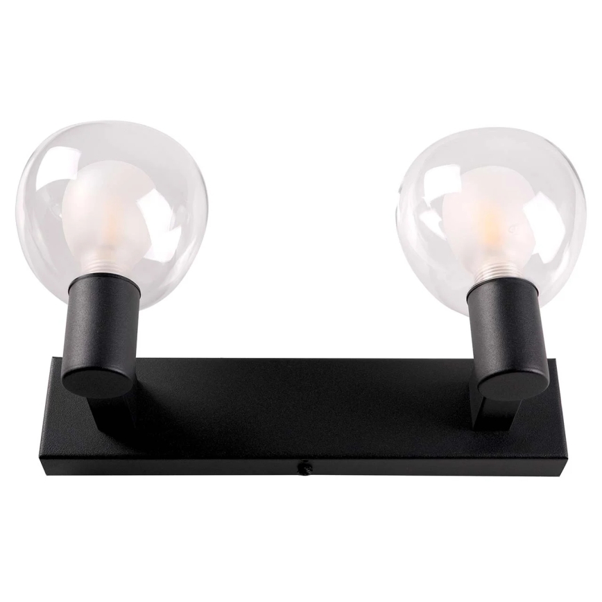 POLA Bathroom Wall Light, 2 x G9/5W/230V, IP44, Black/Clear