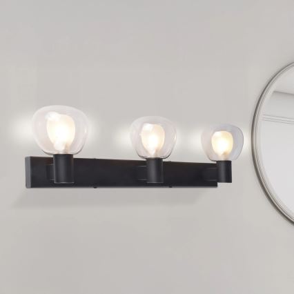 POLA Bathroom Wall Light 3xG9/5W/230V IP44 Black/Clear