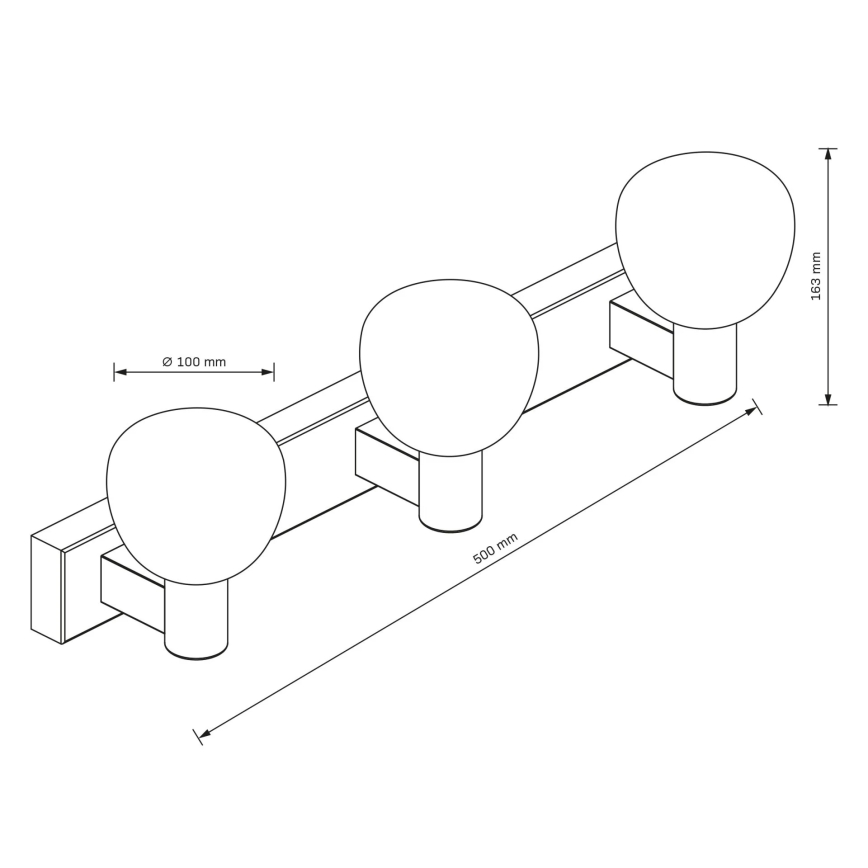POLA Bathroom Wall Light 3xG9/5W/230V IP44 Black/Clear
