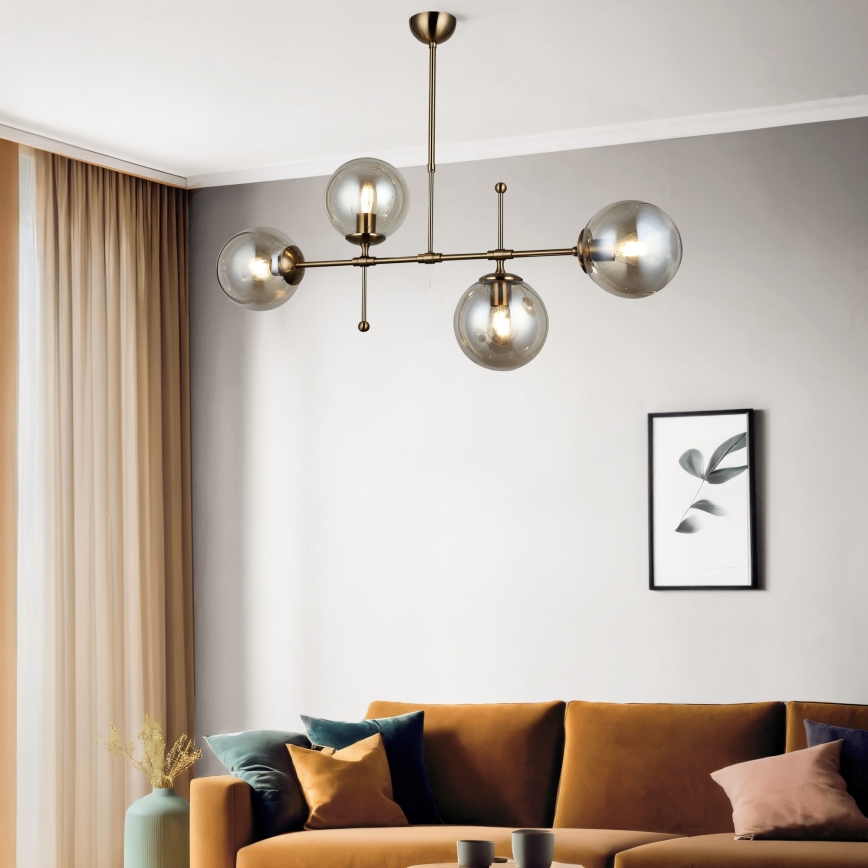 POLINO Rod Chandelier 4x E27/40W/230V, Bronze