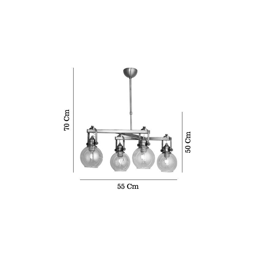POLINO Rod Chandelier 4xE27/40W/230V, Bronze