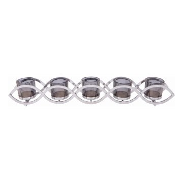 Polished Chrome Candle Holder 54x8x8 cm