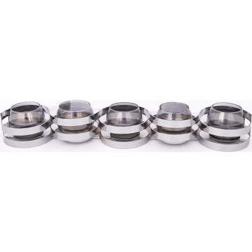 Polished chrome candle holder 55x10x8 cm