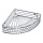 Polished chrome corner shower shelf, 22.7 x 31.5 cm