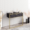 POLKA Wall-Mounted Console Table 76,8x90 cm Gold/Black
