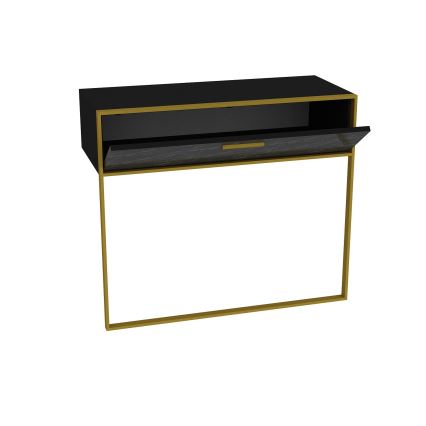 POLKA Wall-Mounted Console Table 76,8x90 cm Gold/Black