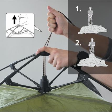 Pop up tent for 3-4 people PU 3000 mm green