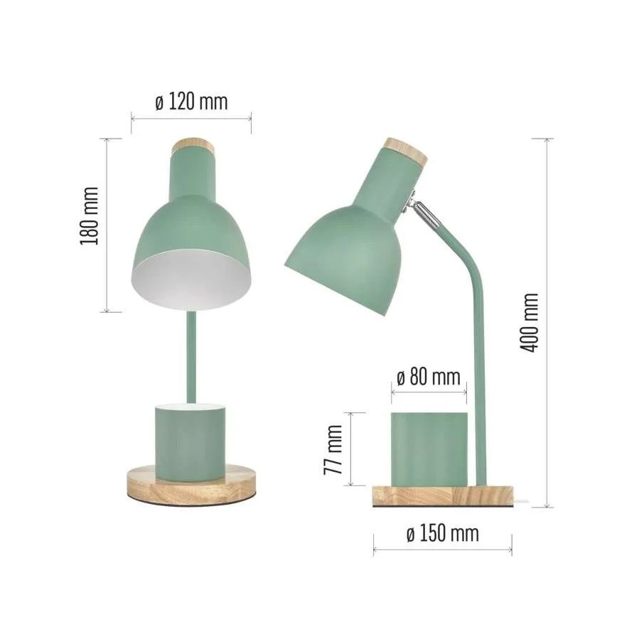 POPPY Table Lamp 1xE27/25W/230V Green