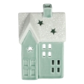 Porcelain candle house 11,1 cm mint