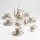 Porcelain tea set marble brown