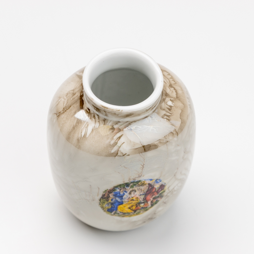 Porcelain vase 12,5x9 cm brown graces