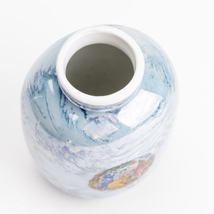 Porcelain vase 12,5x9 cm pearly blue graces