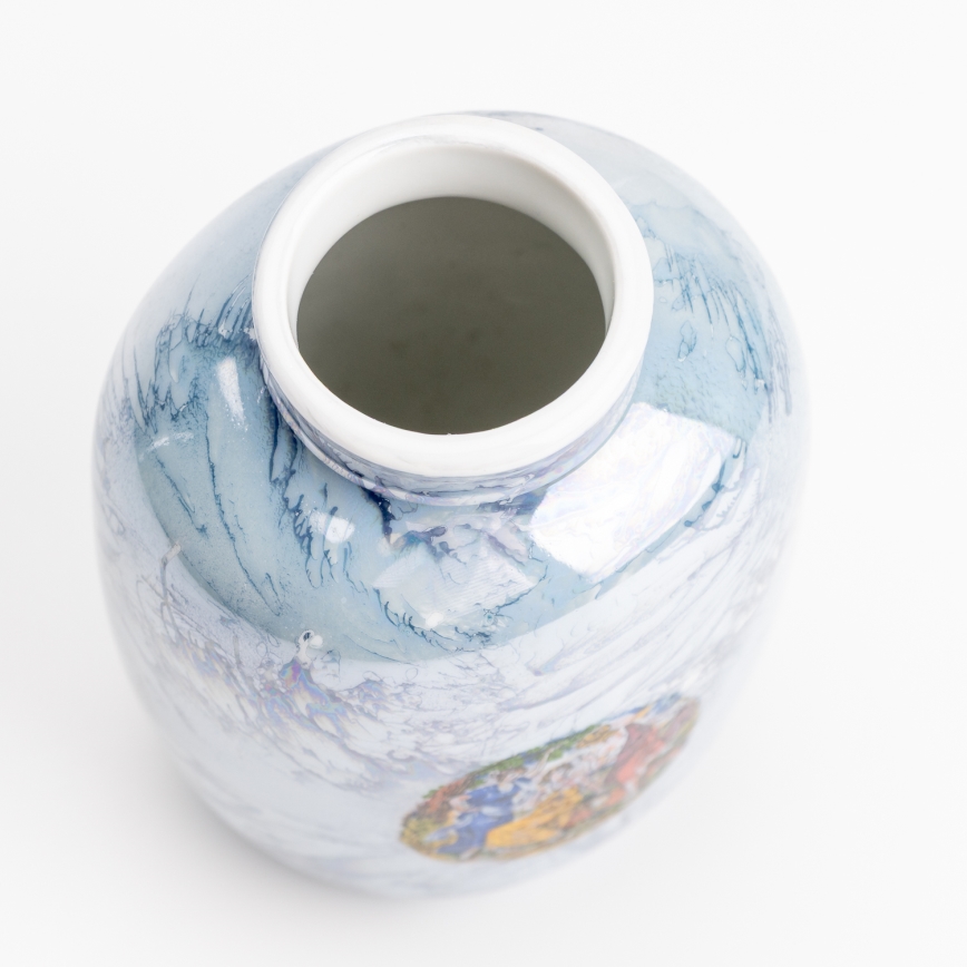Porcelain vase 12,5x9 cm pearly blue graces