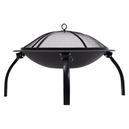 Portable campfire with grate black