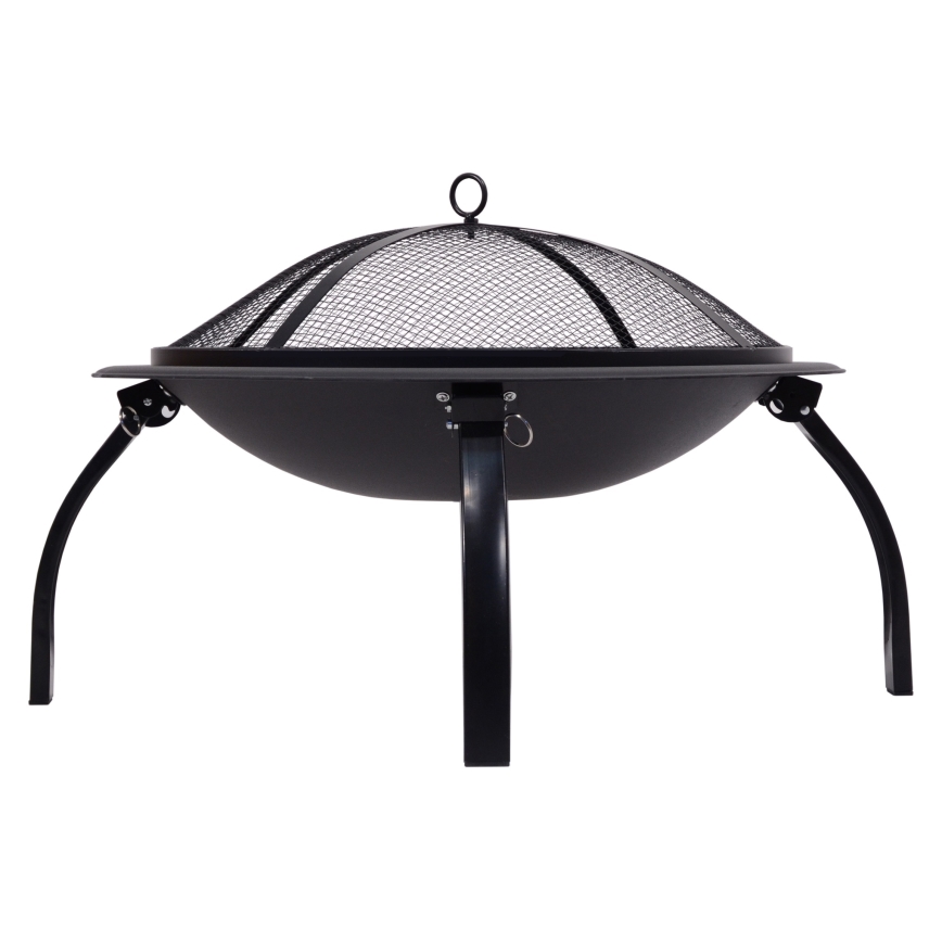 Portable campfire with grate black