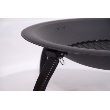Portable campfire with grate black