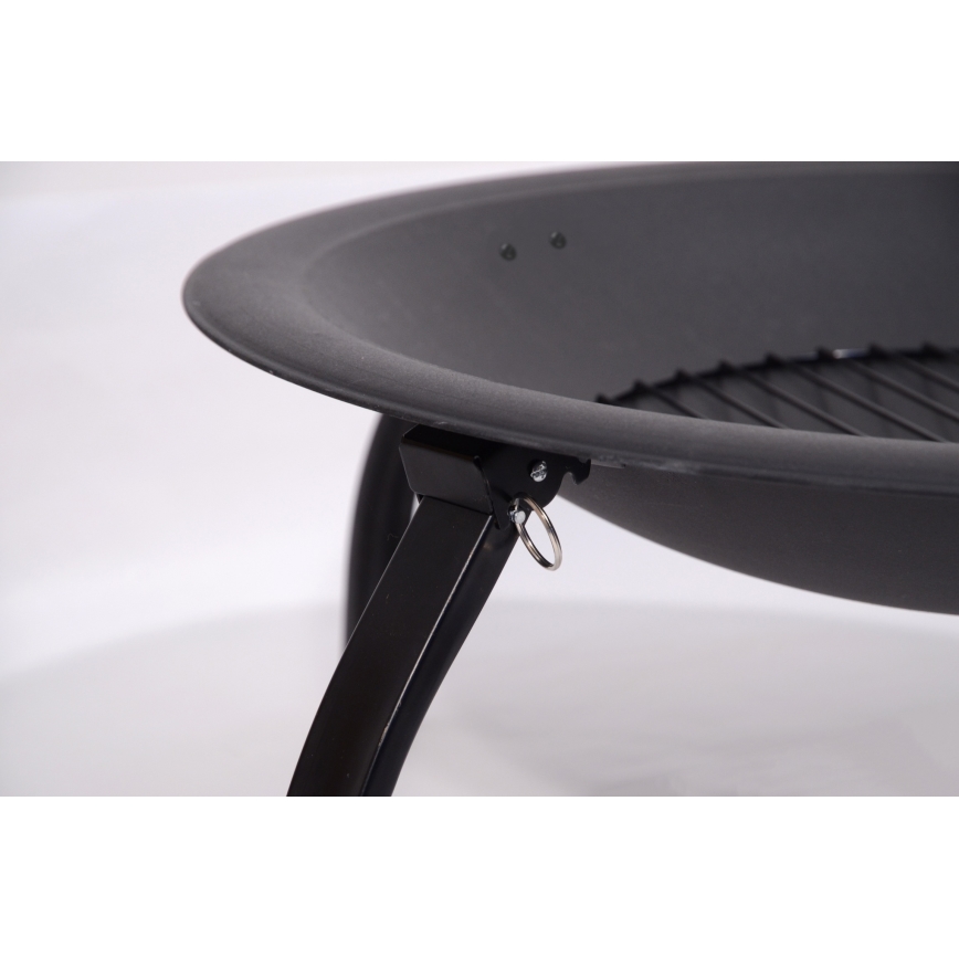 Portable campfire with grate black