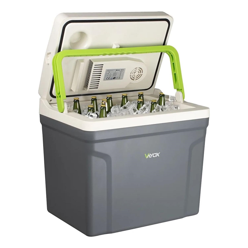 Portable car refrigerator with heating function 27 l 230V/12V/24V grey
