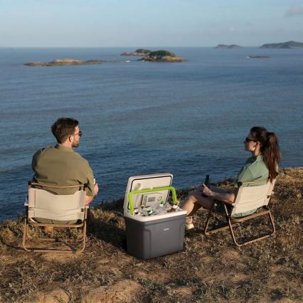 Portable car refrigerator with heating function 27 l 230V/12V/24V grey