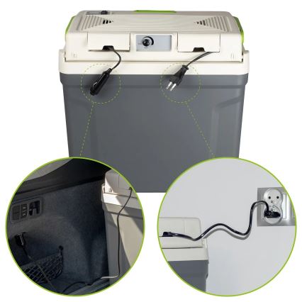 Portable car refrigerator with heating function 27 l 230V/12V/24V grey