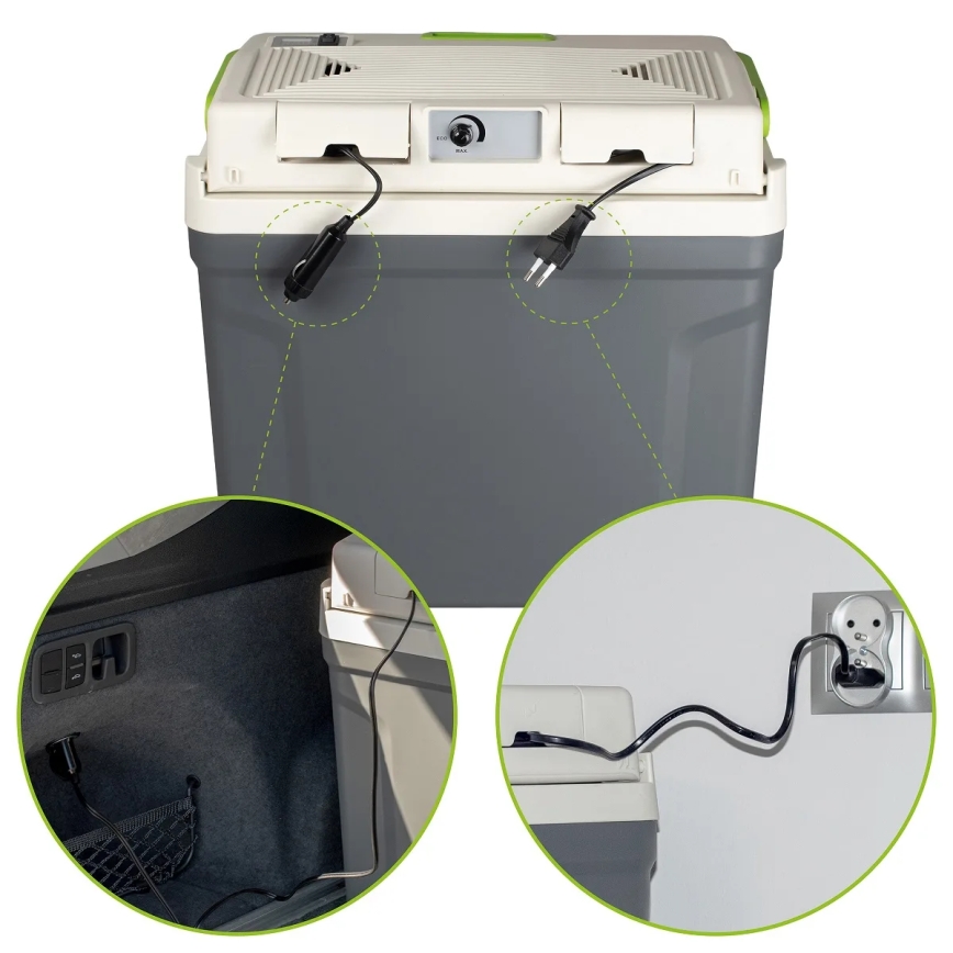 Portable car refrigerator with heating function 27 l 230V/12V/24V grey