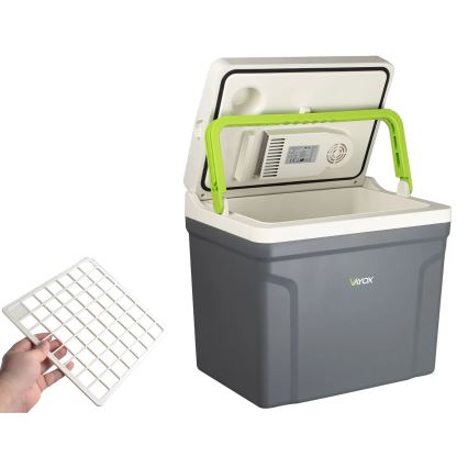 Portable car refrigerator with heating function 27 l 230V/12V/24V grey