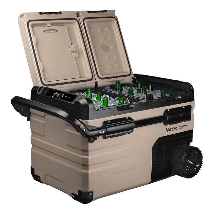 Portable car refrigerator with LCD display 39 l 230V/12V/24V brown