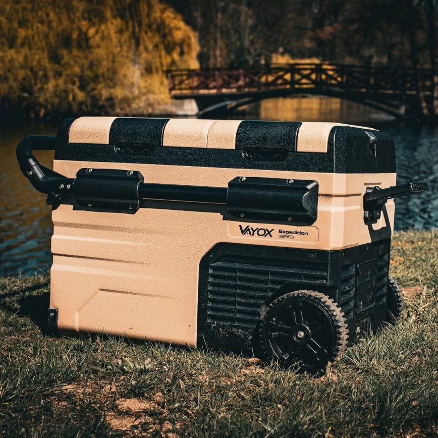Portable car refrigerator with LCD display 39 l 230V/12V/24V brown