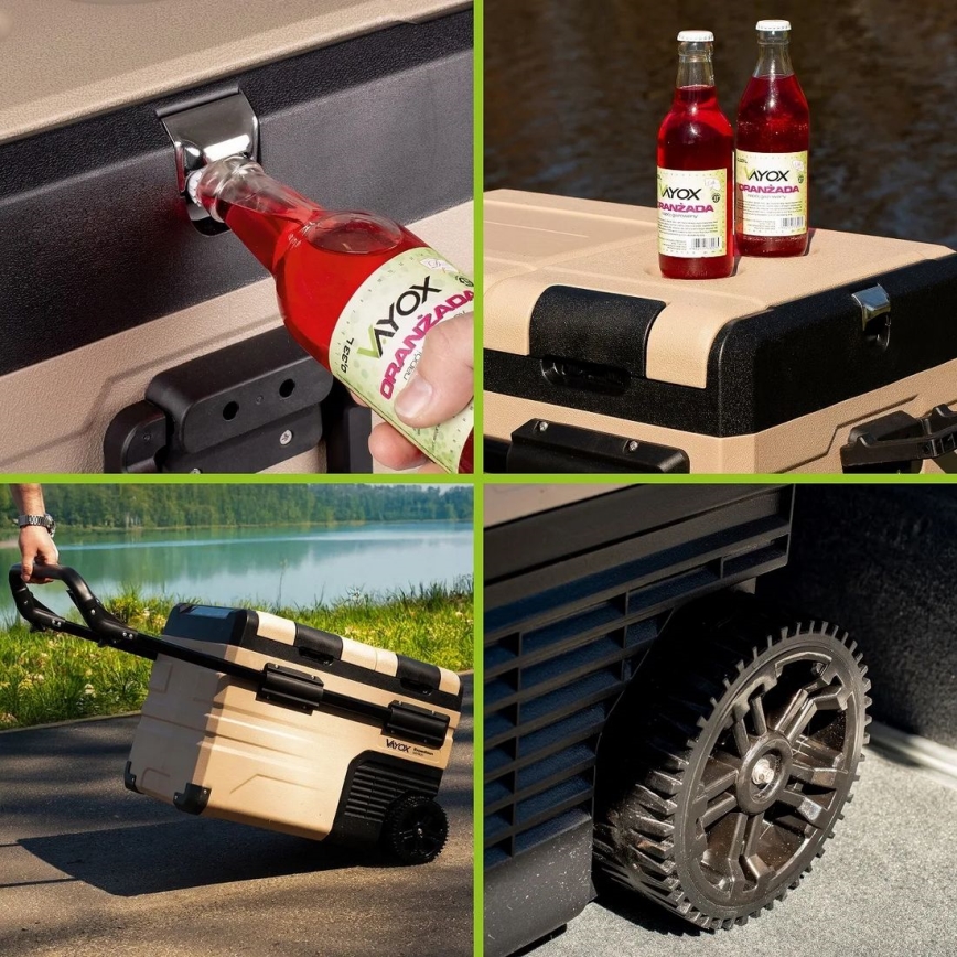 Portable car refrigerator with LCD display 39 l 230V/12V/24V brown