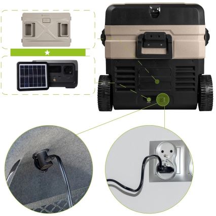 Portable car refrigerator with LCD display 39 l 230V/12V/24V brown