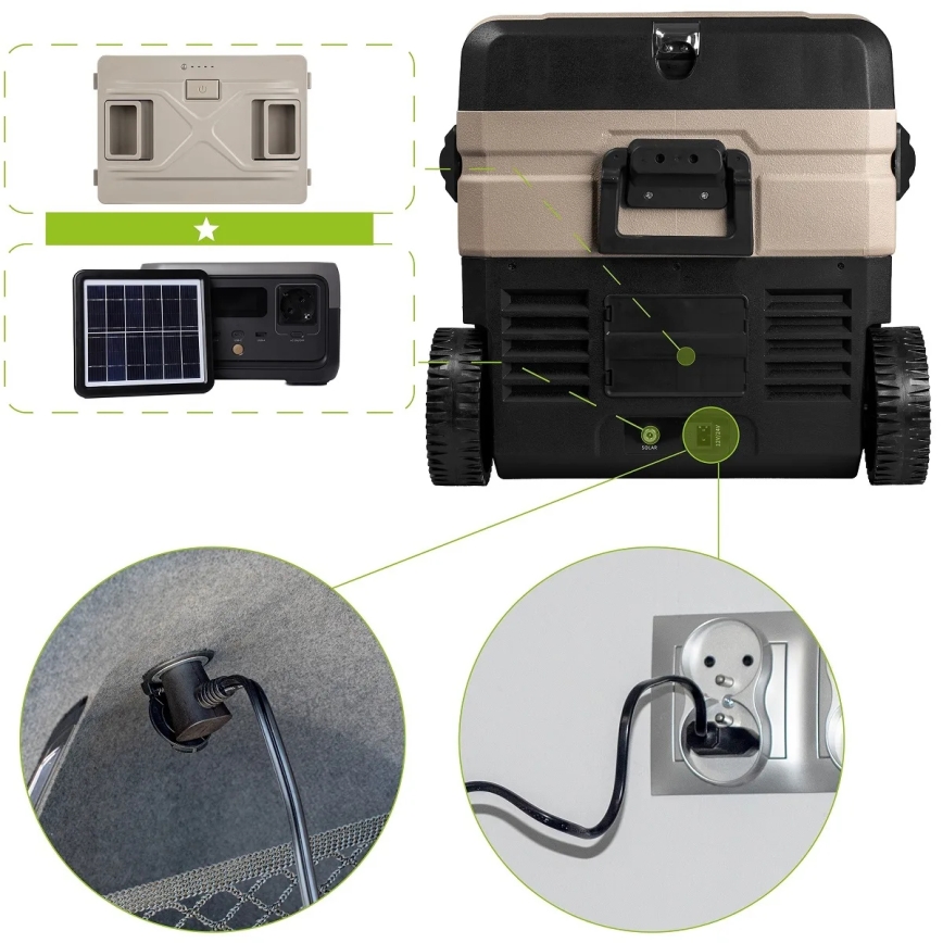 Portable car refrigerator with LCD display 39 l 230V/12V/24V brown