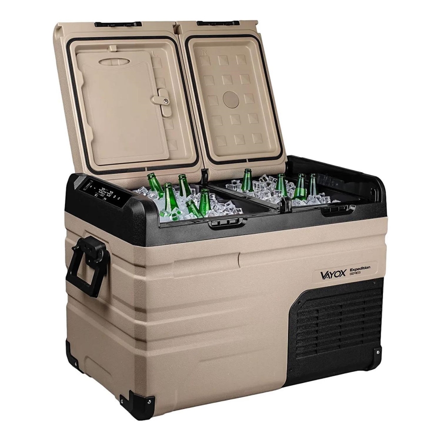 Portable car refrigerator with LCD display 39 l 230V/12V/24V brown