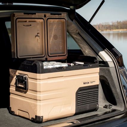 Portable car refrigerator with LCD display 39 l 230V/12V/24V brown