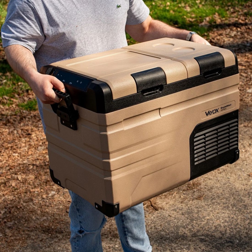 Portable car refrigerator with LCD display 39 l 230V/12V/24V brown