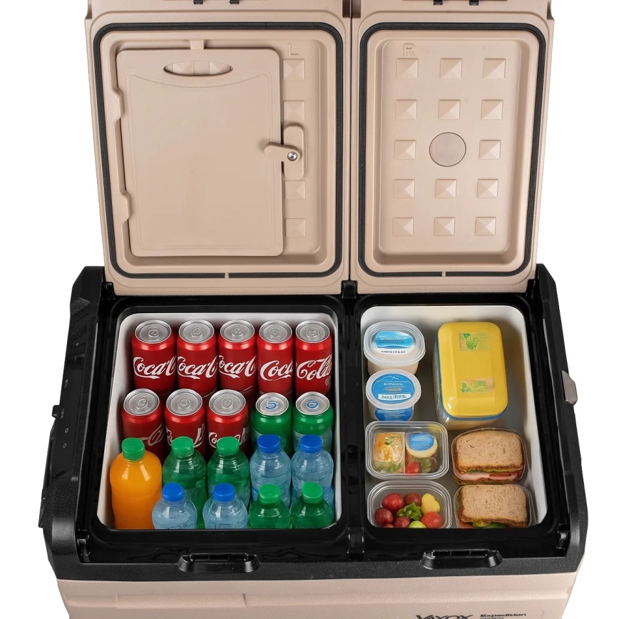 Portable car refrigerator with LCD display 39 l 230V/12V/24V brown